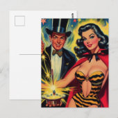 Vintages Magier-Button auf Postkarte (Vorne/Hinten)