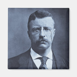 Vintages magische Laternen-Glasdia Teddy Roosevelt Magnet
