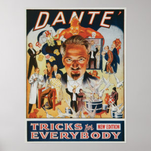 Vintages Magisches Poster, Dante der Magier Poster