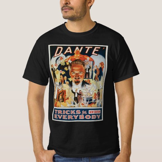 Vintages Magisches Poster, Dante der Magier T-Shirt (Vorderseite)