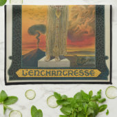 Vintages Magisches Poster, Ionia L'Enchantress Geschirrtuch (Gefaltet)