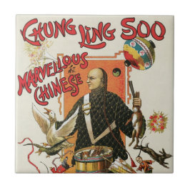 Vintages Magisches Poster, Magier Chung Ling Soo Fliese