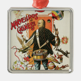 Vintages Magisches Poster, Magier Chung Ling Soo Ornament Aus Metall
