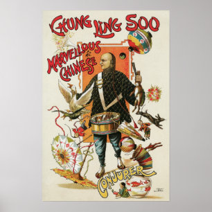 Vintages Magisches Poster, Magier Chung Ling Soo Poster
