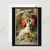 Vintages Magisches Poster, Magier Frederick Bancro Postkarte (Vorne/Hinten)