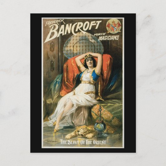 Vintages Magisches Poster, Magier Frederick Bancro Postkarte (Vorderseite)