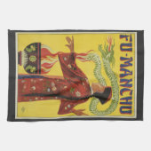 Vintages Magisches Poster, Magier Fu-Manchu Geschirrtuch (Horizontal)