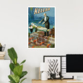 Vintages Magisches Poster, Magier Harry Kellar Poster (Heimbüro)