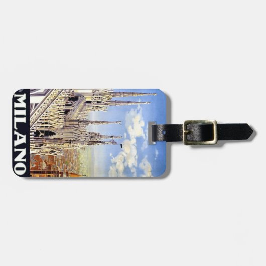 Vintages Mailand Gepäckanhänger (Vorderseite horizontal)