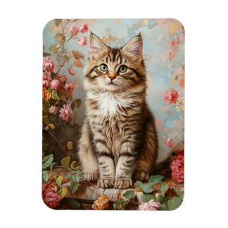 Vintages Maine Coon Kitten Painting Magnet