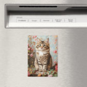 Vintages Maine Coon Kitten Painting Magnet (In Situ (Geschirrspüler))