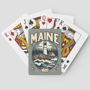 Vintages Maine-Leuchtturm Spielkarten