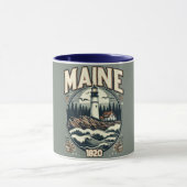 Vintages Maine-Leuchtturm Tasse (Zentrum)