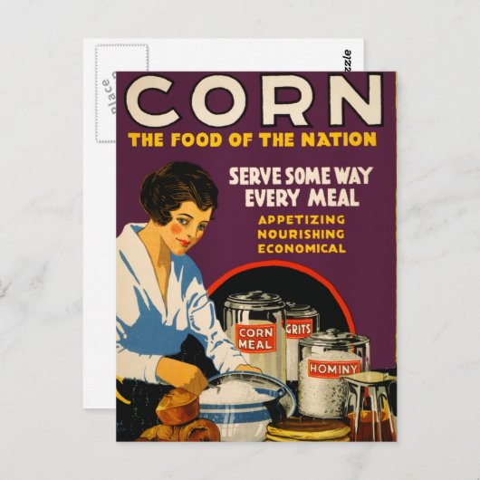 Vintages Maisplakat Postkarte (Vorne/Hinten)