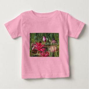 Vintages Malen rosa Blüten Blume Baby T-shirt