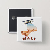 Vintages Mali Map Reiseplakat Button (Vorne & Hinten)