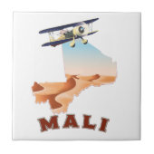 Vintages Mali Map Reiseplakat Fliese (Vorderseite)