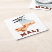 Vintages Mali Map Reiseplakat Rechteckiger Pappuntersetzer (angewinkelt)