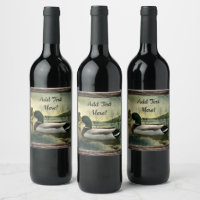 Vintages Mallard Duck gewittertes Weinetikett