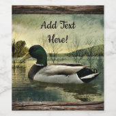 Vintages Mallard Duck gewittertes Weinetikett (Einzelnes Label)