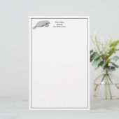 Vintages Manatee Zeichnend Briefpapier (Stehend Vorderseite)