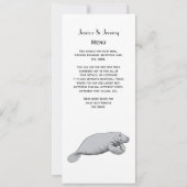 Vintages Manatee Zeichnend Einladung (Rückseite)