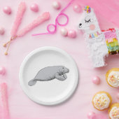 Vintages Manatee Zeichnend Pappteller (Party)