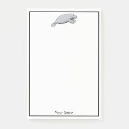 Vintages Manatee Zeichnend Post-it Klebezettel