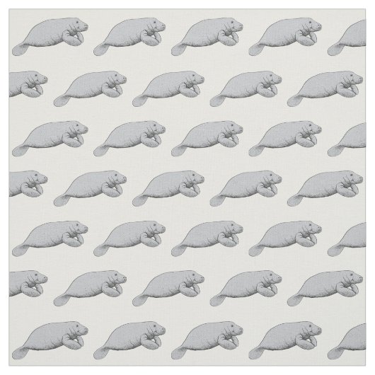 Vintages Manatee Zeichnend Stoff (Muster)