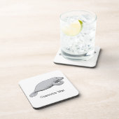 Vintages Manatee Zeichnend Untersetzer (Rechte Seite)