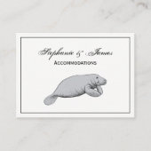Vintages Manatee Zeichnend Visitenkarte (Vorderseite)