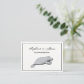 Vintages Manatee Zeichnend Visitenkarte (Stehend Vorderseite)