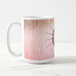 Vintages Mandala auf Peachy Pink Mattiert Glass Kaffeetasse