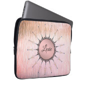 Vintages Mandala auf Peachy Pink Mattiert Glass Laptopschutzhülle (Vorne Rechts)