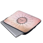 Vintages Mandala auf Peachy Pink Mattiert Glass Laptopschutzhülle (Vorne Knopf)