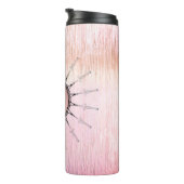 Vintages Mandala auf Peachy Pink Mattiert Glass Thermosbecher (Nach rechts gedreht)