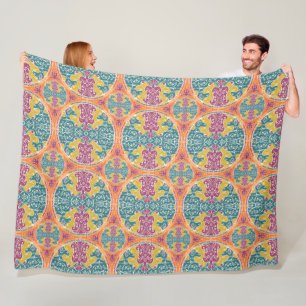 Vintages Mandala-Muster - Bohemischer Chic 1 Fleecedecke