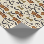 Vintages männliches Muster Geschenkpapier (Ecke)