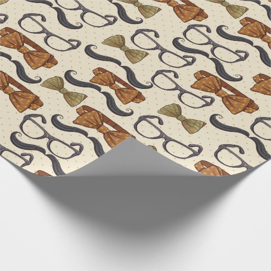 Vintages männliches Muster Geschenkpapier (Ecke)