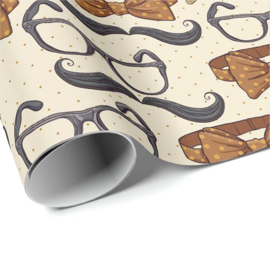 Vintages männliches Muster Geschenkpapier (Rolleneckpunkt)