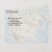 Vintages Map Foto Hochzeitssache speichern Ankündigungspostkarte (Rückseite)