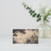 Vintages Märchen Bezauberndes Schloss Visitenkarte (Stehend Vorderseite)