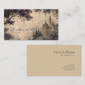 Vintages Märchen Bezauberndes Schloss Visitenkarte (Vorne/Hinten)