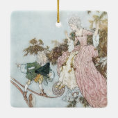 Vintages Märchen Schlafen Schönheit Edmund Dulac Keramikornament (Rückseite)