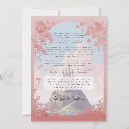 Vintages Märchenbuch Einladung zur Hochzeit (Rückseite)