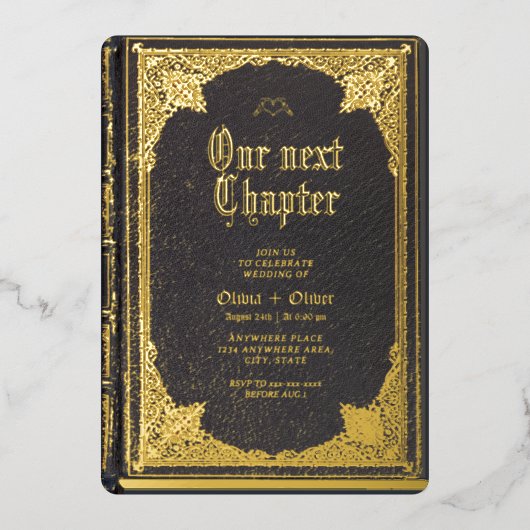 Vintages Märchenbuch Folieneinladung (Vorderseite)