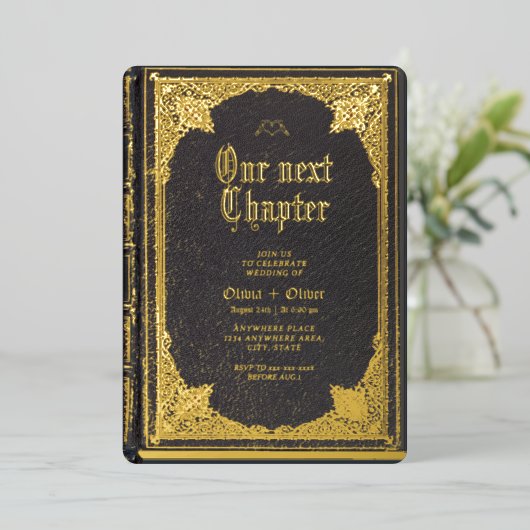 Vintages Märchenbuch Folieneinladung (Stehend vorne)