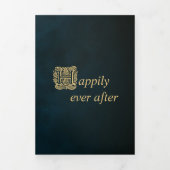 Vintages Märchenbuch Gold Smaragdmagie Dreifach Gefaltete Einladung (Cover)