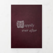 Vintages Märchenbuch Silberburgunder Hochzeit Dreifach Gefaltete Einladung (Cover)