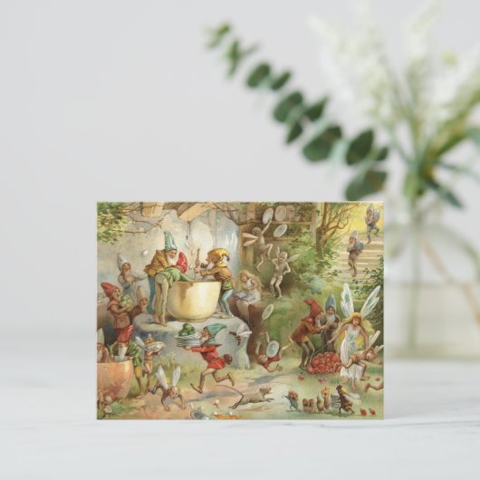 Vintages Märchenfest Postkarte (Stehend Vorderseite)